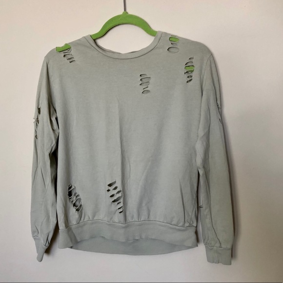 Don’t Ask Why green/olive shirt with fashion rips - Picture 1 of 5